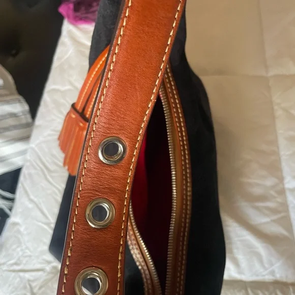 Dooney & Bourke Navy Suede Shoulder Bag - Picture 7 of 10